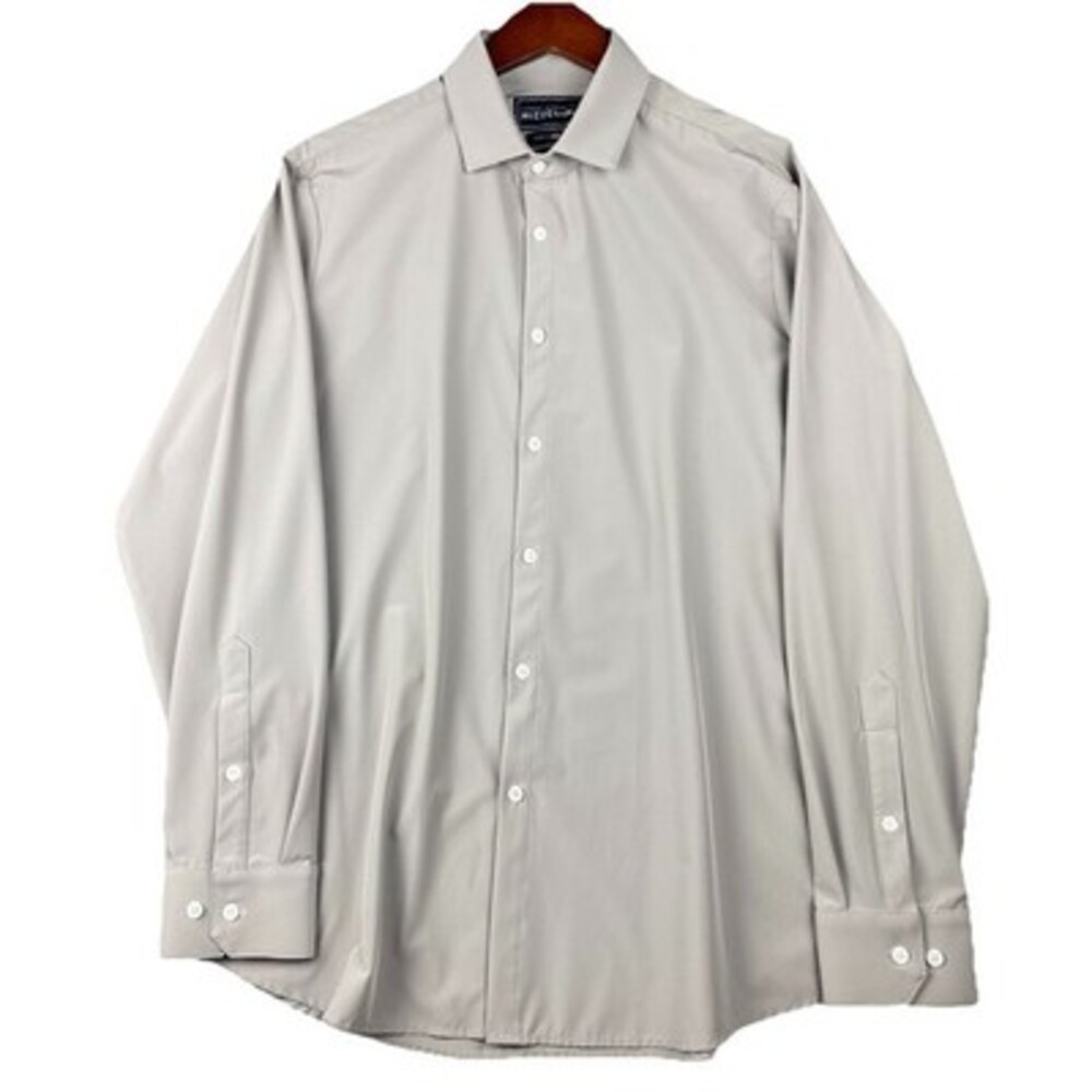 Mizzen+Main Mens Button Up Shirt XL Leeward Trim Fit Gray Stretch USA Performanc